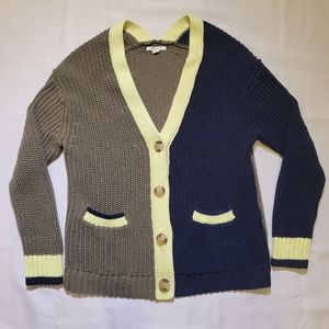 American Eagle Womens Oversized Cardigan Colorblock Sz Medium With Pockets